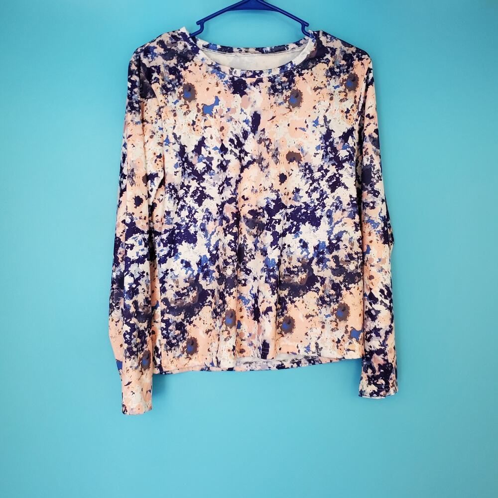 Unbranded Top Size Large Long Sleeve Marbeled